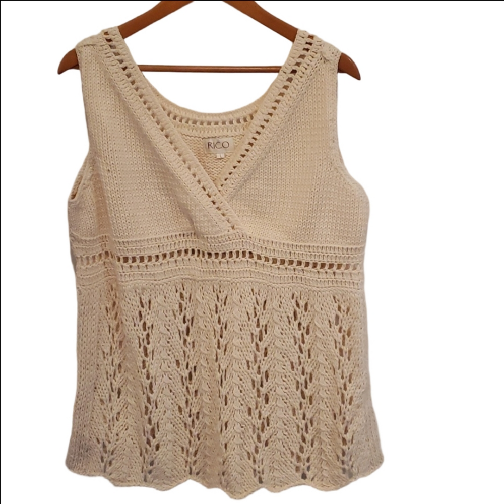 Rico open weave sleeveless sweater